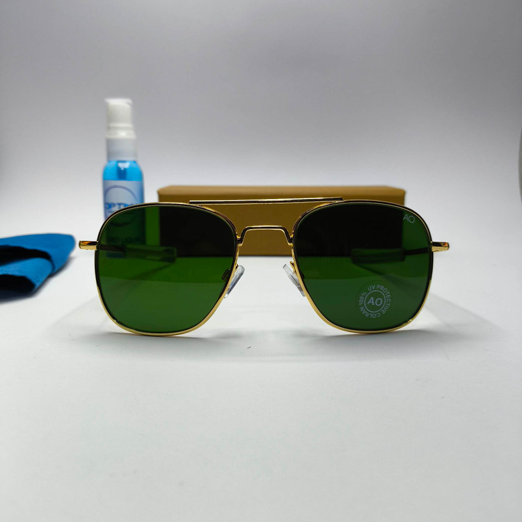 عینک آفتابی مردانه فلزی عدسی شیشه رفلکس AO مدل 140R