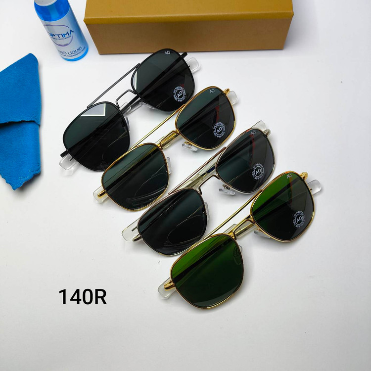 عینک آفتابی مردانه فلزی عدسی شیشه رفلکس AO