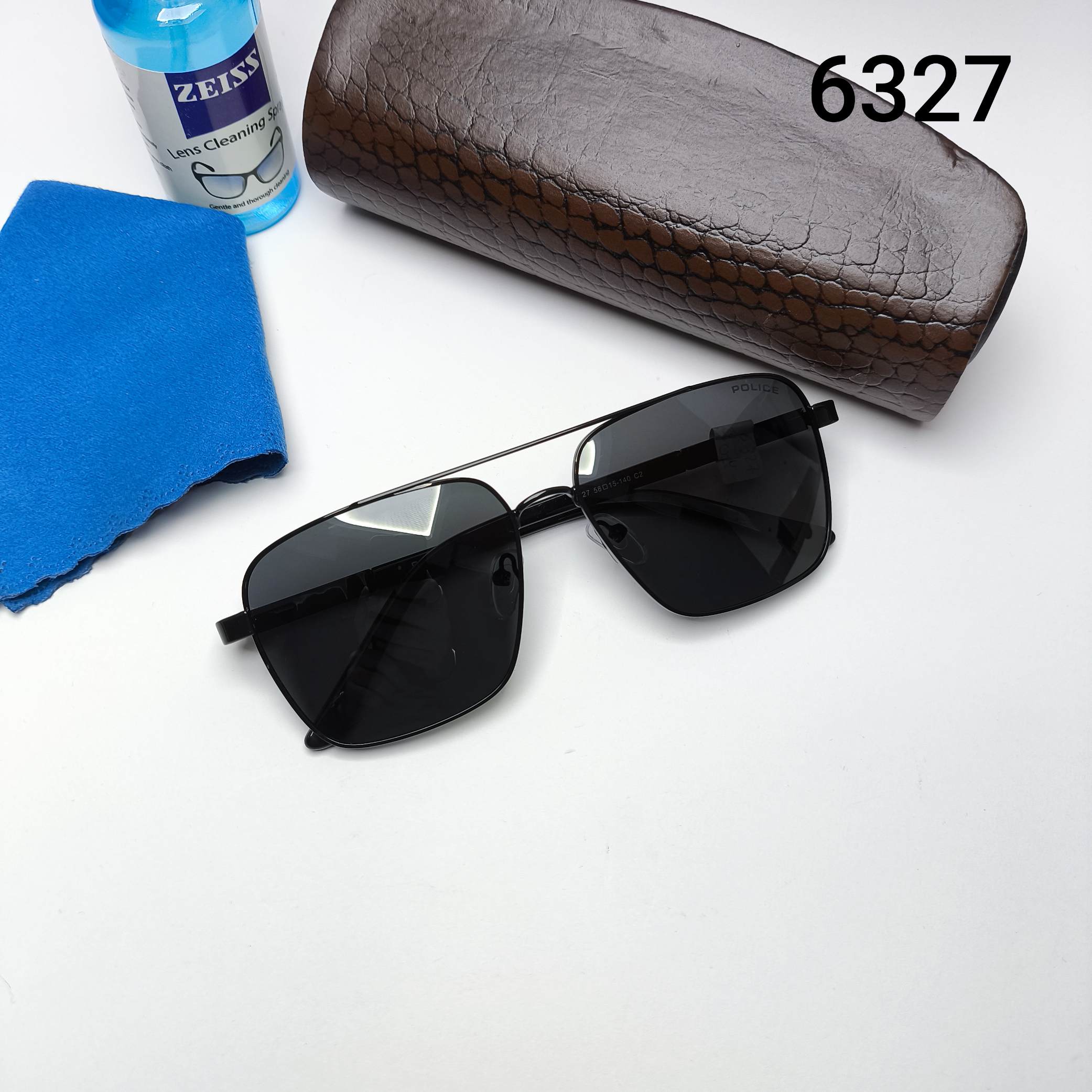 عینک آفتابی مردانه پلاریزه های‌کپی پایه فنر فلزی پلیس Police مدل 6327