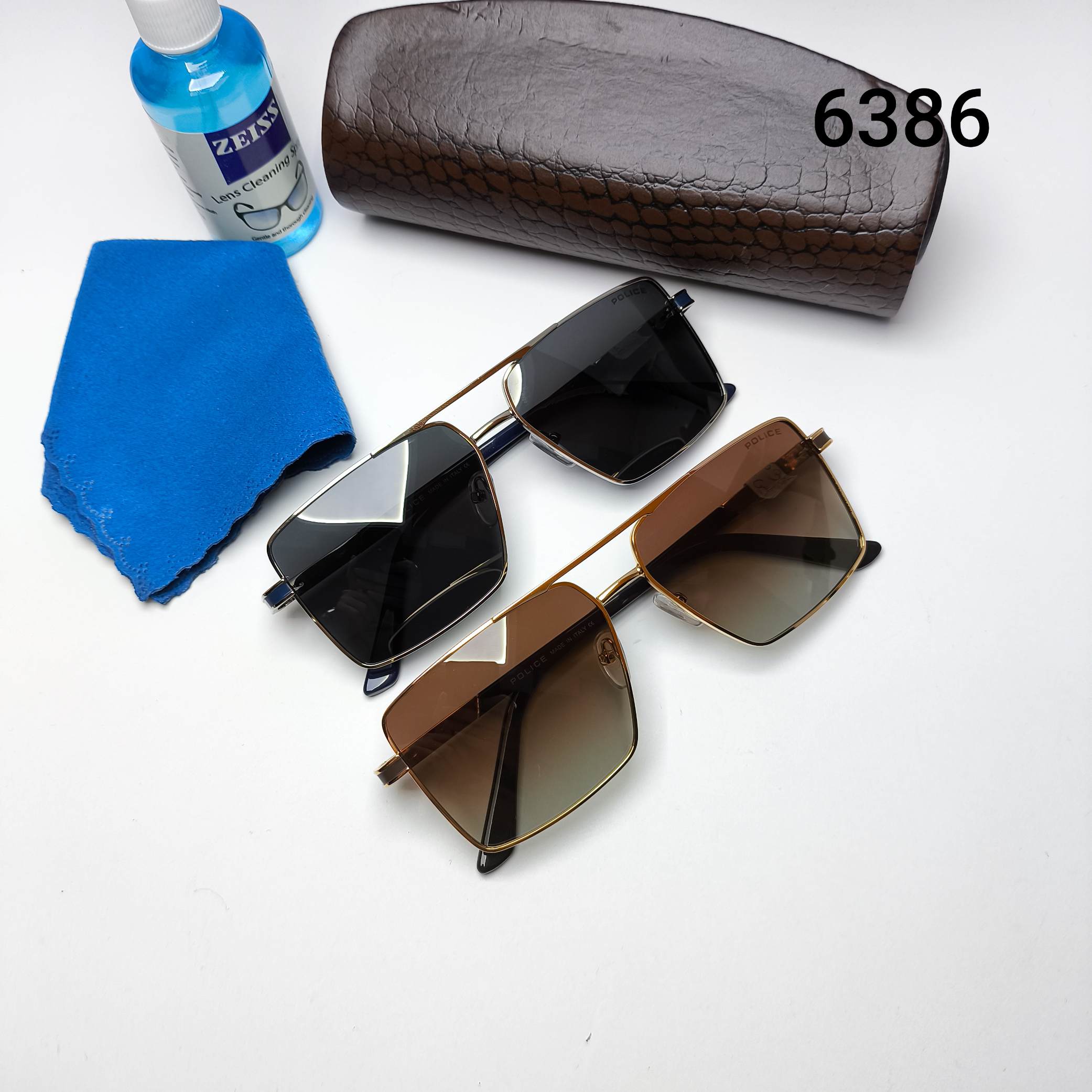 عینک آفتابی مردانه پلاریزه های‌کپی فلزی پلیس Police مدل 6386