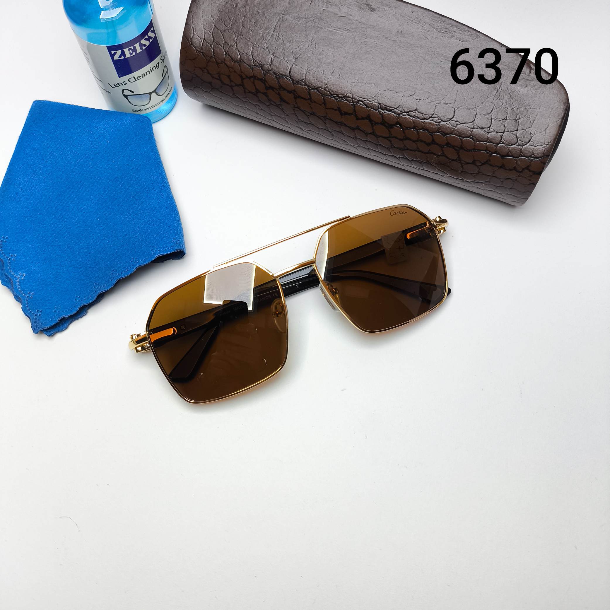 عینک آفتابی مردانه پلاریزه های‌کپی فلزی کارتیر Cartier مدل 6370