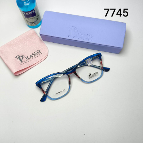 عینک طبی زنانه استات دسته سیم پیکاسو Picasso به همراه جلد و دستمال مدل 7745