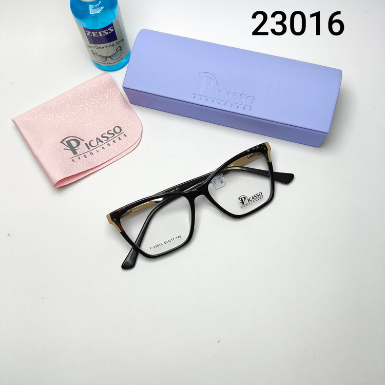 عینک طبی زنانه استات دسته سیم پیکاسو Picasso به همراه جلد و دستمال مدل 23016