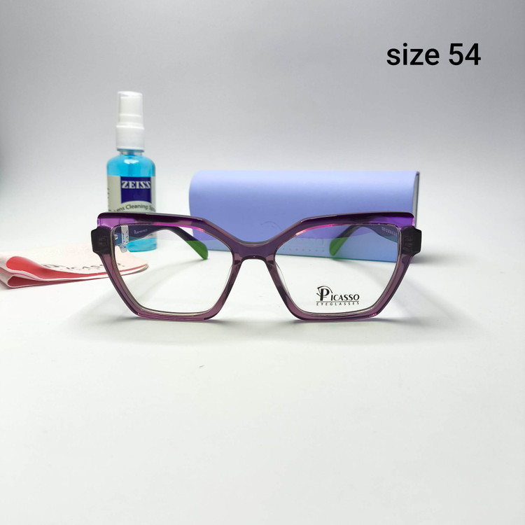 عینک طبی زنانه دسته سیم پیکاسو Picasso به همراه جلد و دستمال مدل 22101