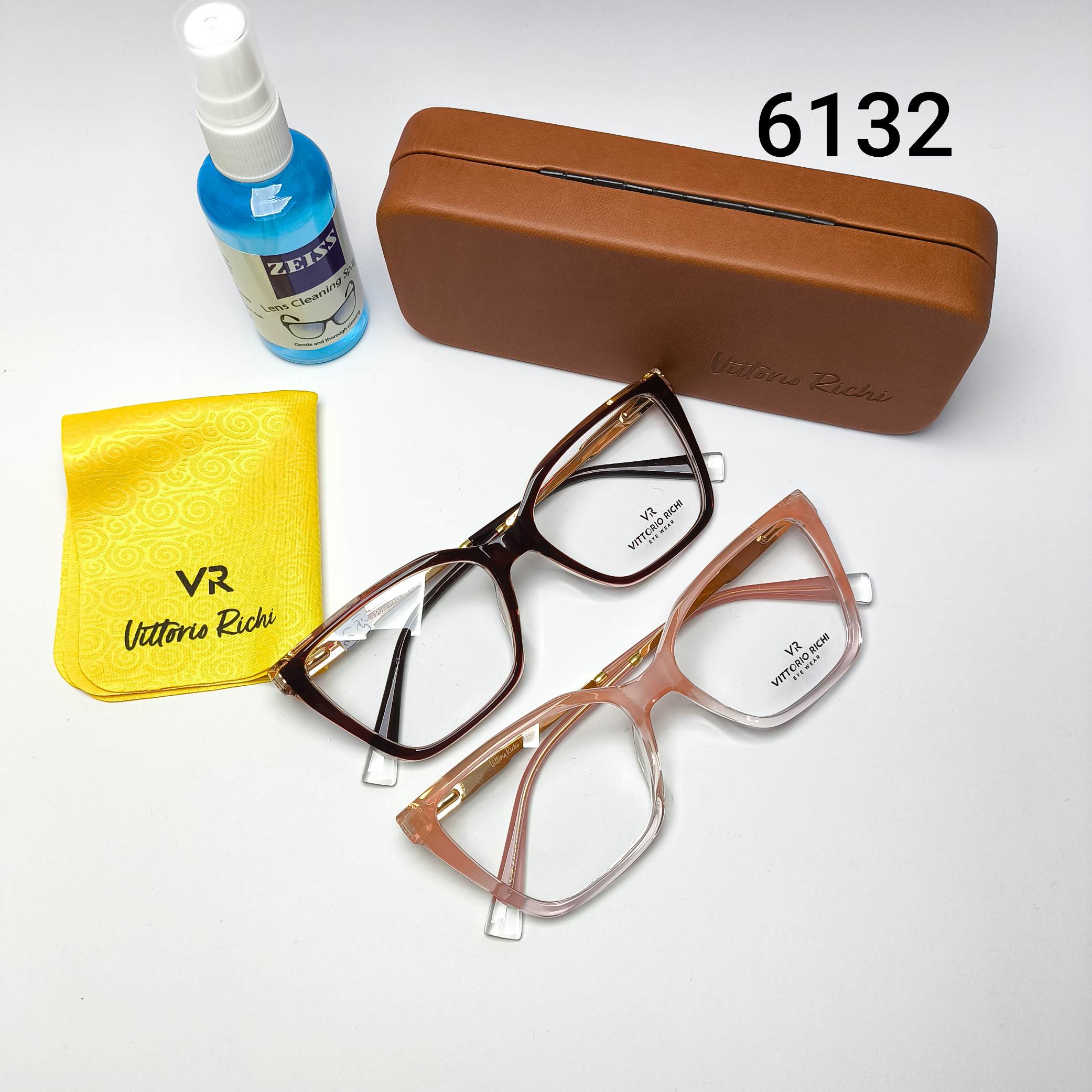 عینک طبی زنانه کائوچو tr90 دسته فلز Vittorio richi ویتوریو ریچی با پک جلد دستمال مدل 6132