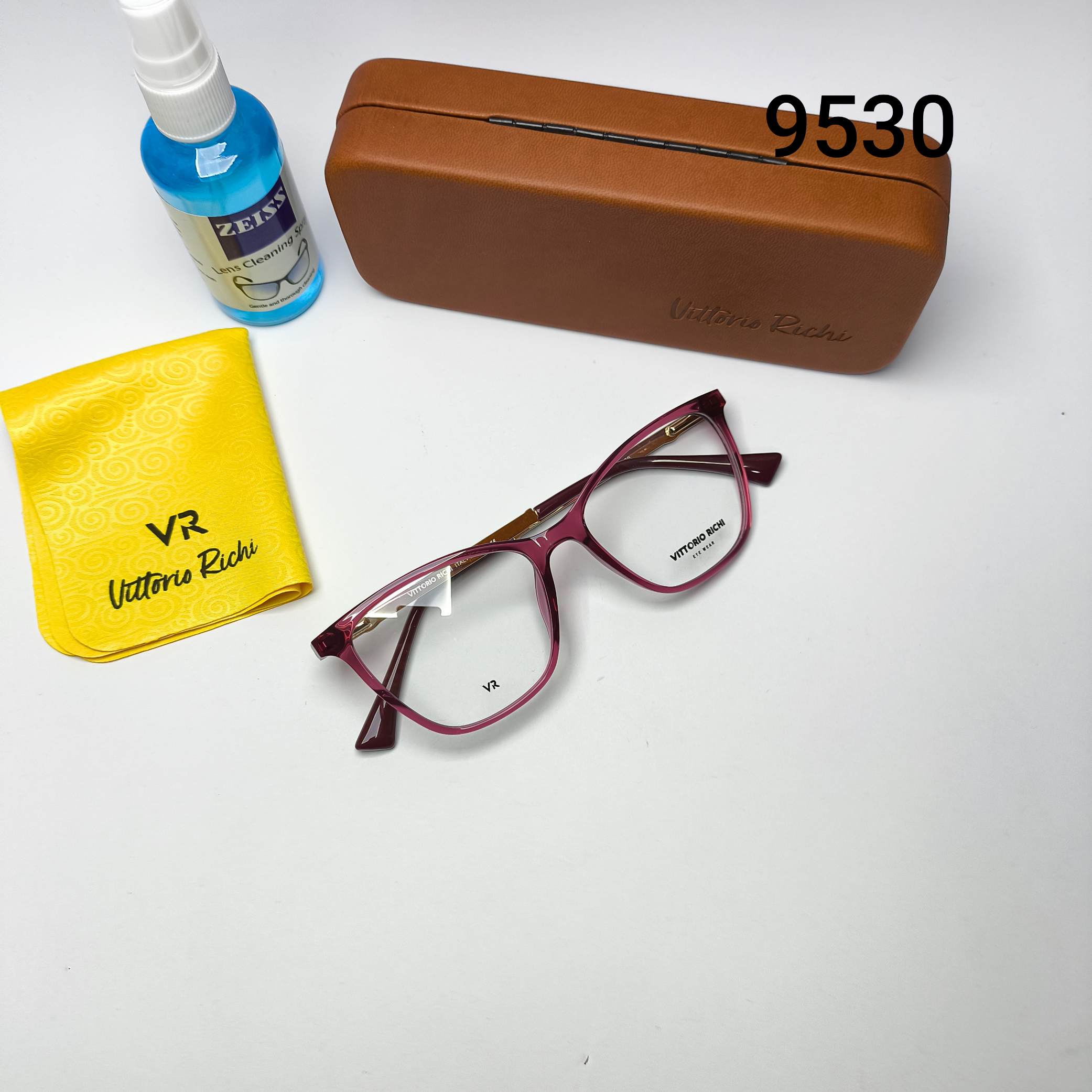 عینک طبی زنانه کائوچو tr90 دسته فلز Vittorio richi ویتوریو ریچی با پک جلد دستمال مدل 9530