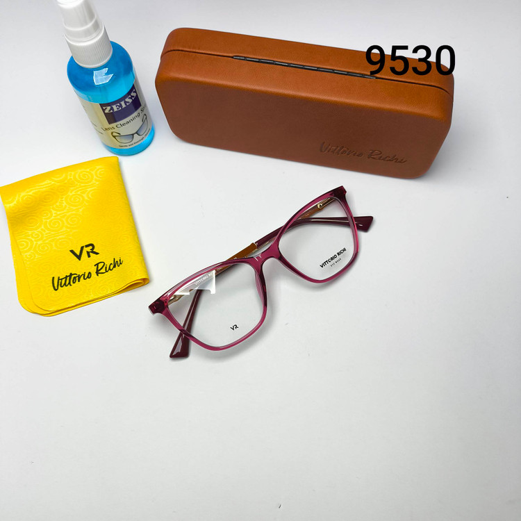 عینک طبی زنانه کائوچو tr90 دسته فلز Vittorio richi ویتوریو ریچی با پک جلد دستمال مدل 9530
