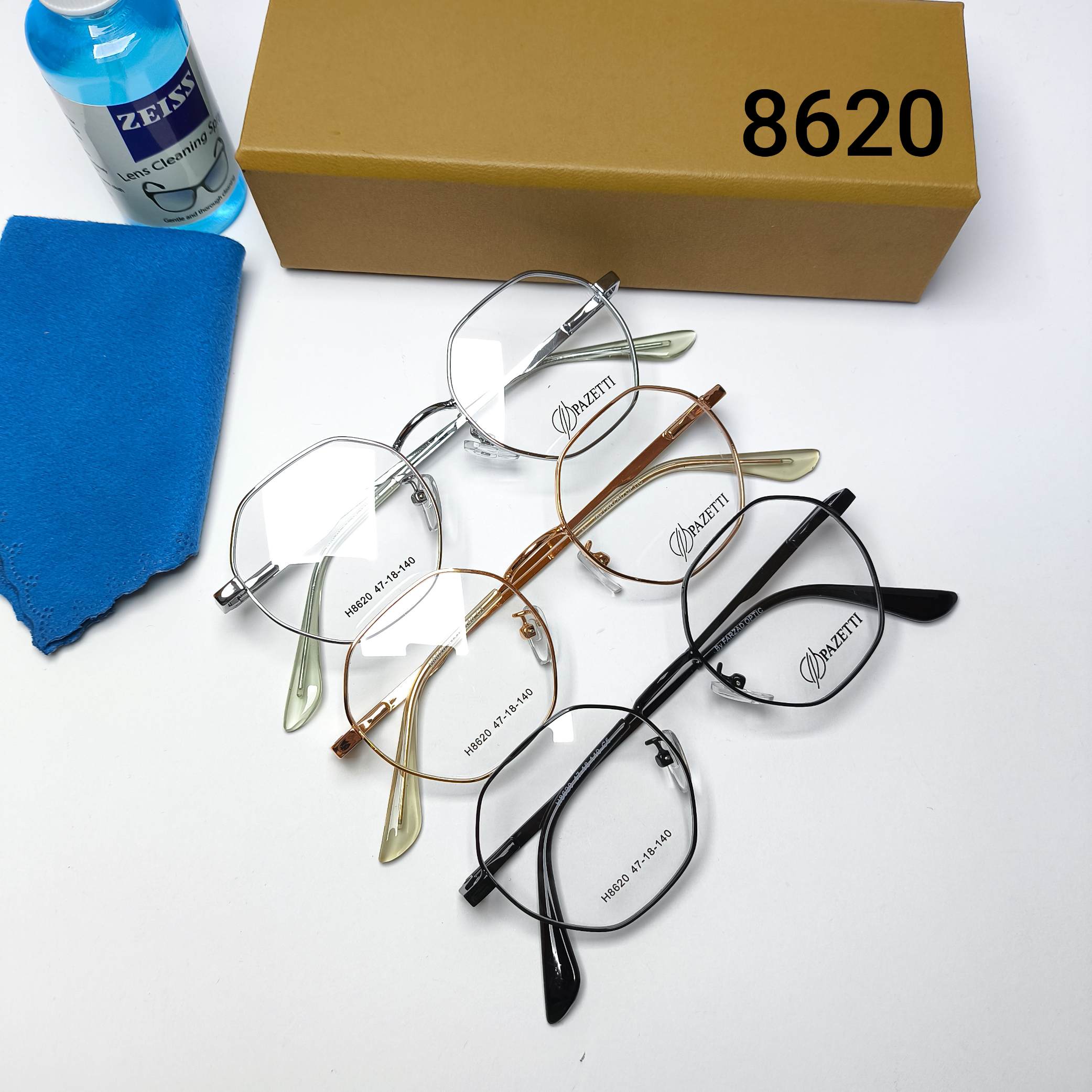عینک طبی اسپرت فلزی هشت ضلعی برند پازتی Pazetti مدل 8620
