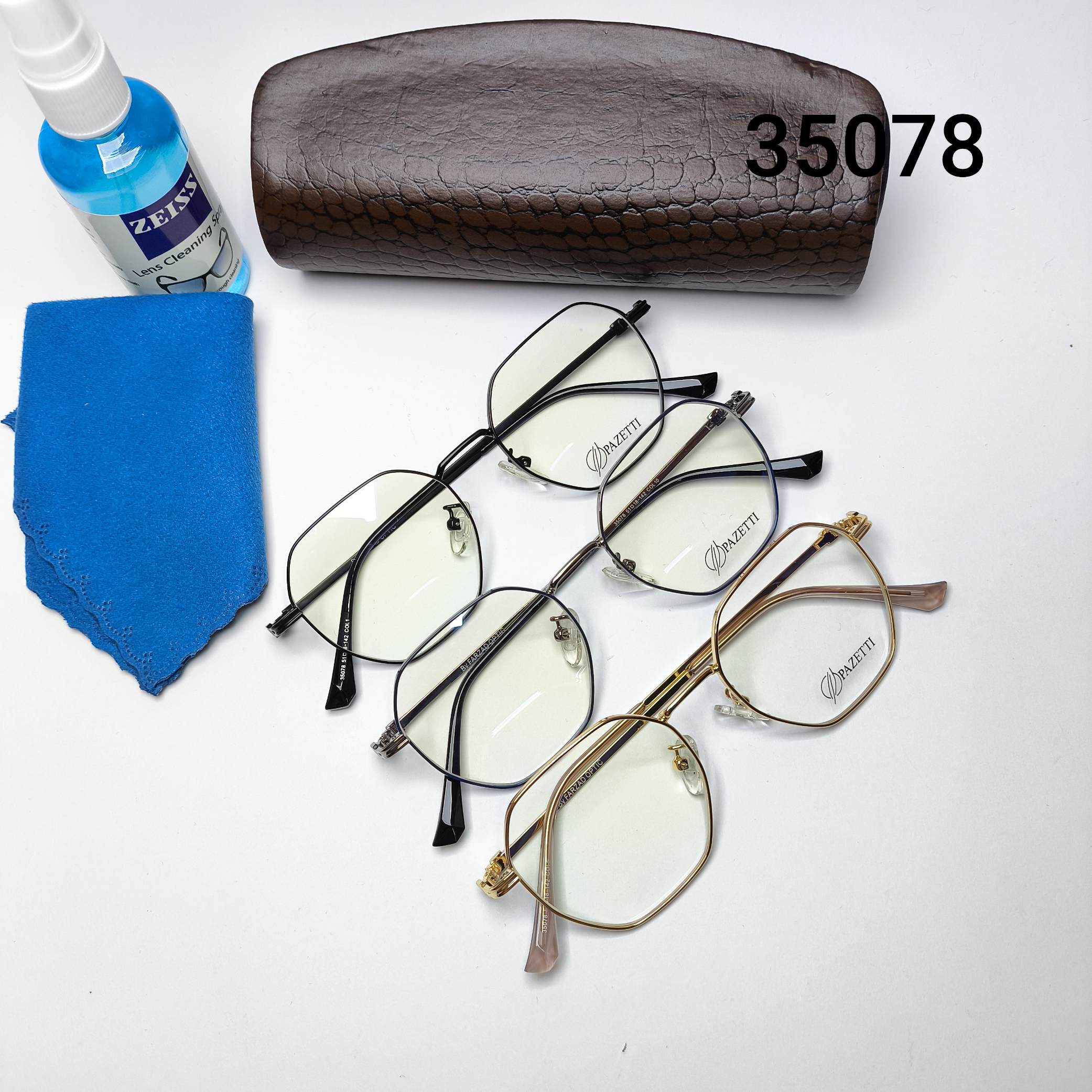 عینک طبی اسپرت uv400 فلزی چند ضلعی پازتی Pazetti مدل 35078