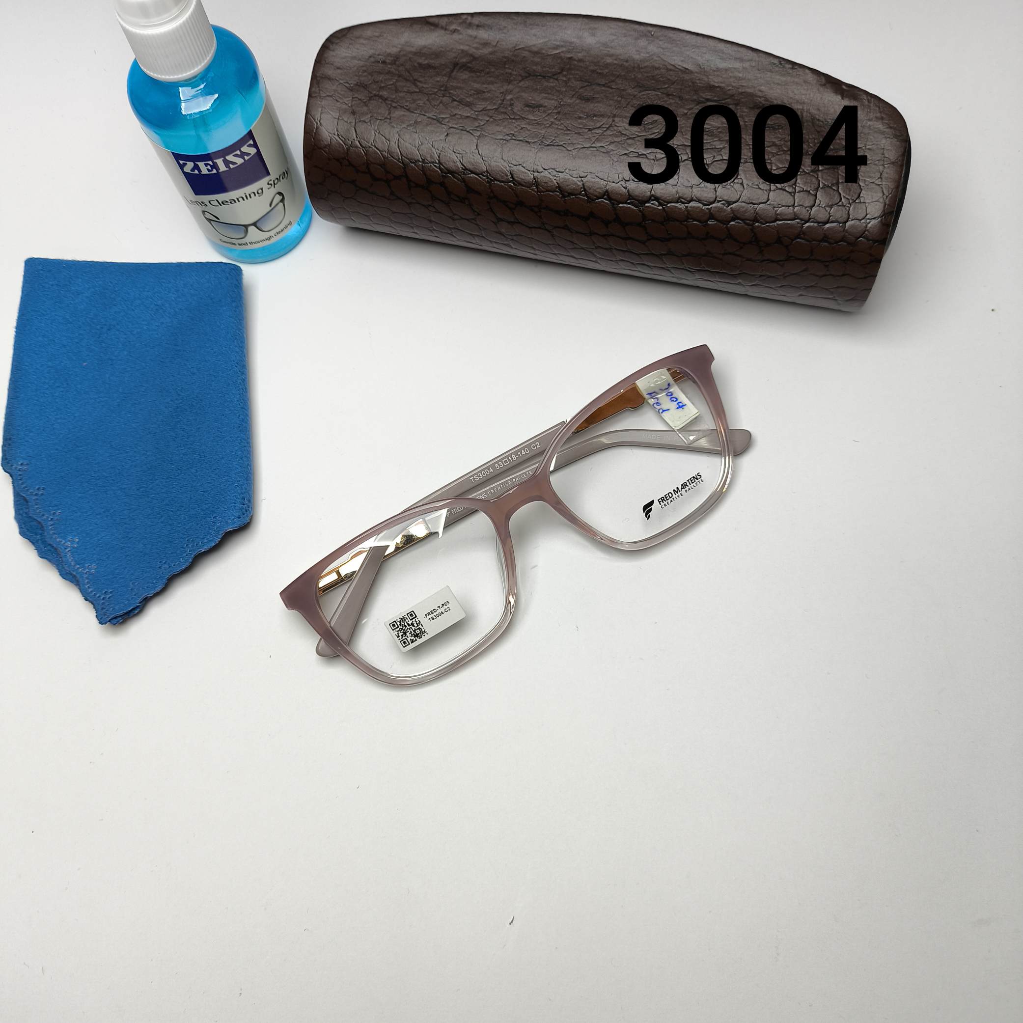 عینک طبی زنانه استات دسته فلز فرد مارتینز Fred martens با پک اصلی مدل 3004