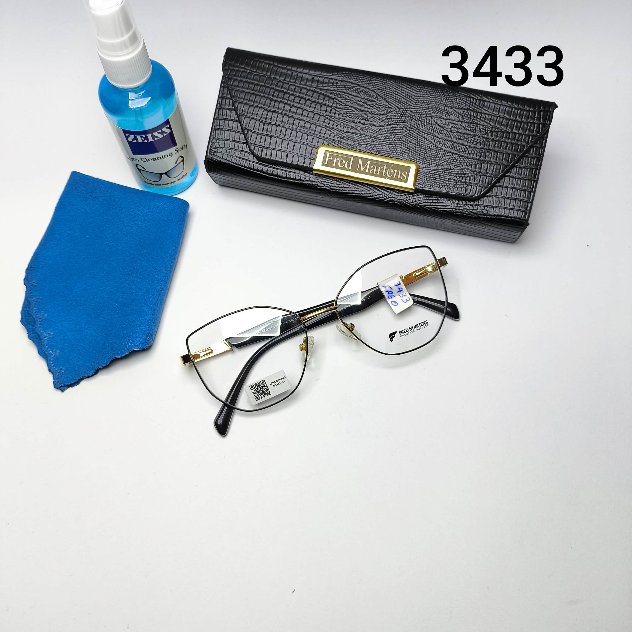 عینک طبی زنانه فلزی فرد مارتینز Fred martens با پک اصلی مدل 3433