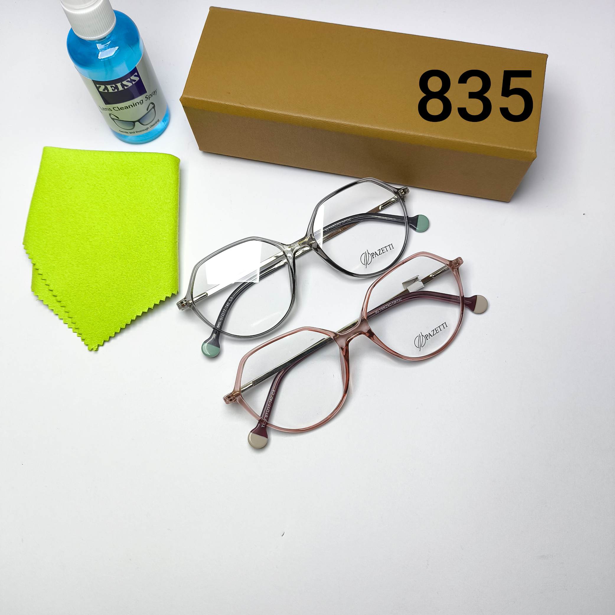 عینک طبی زنانه کائوچو دسته فلز پایه فنر پازتی Pazetti مدل 835