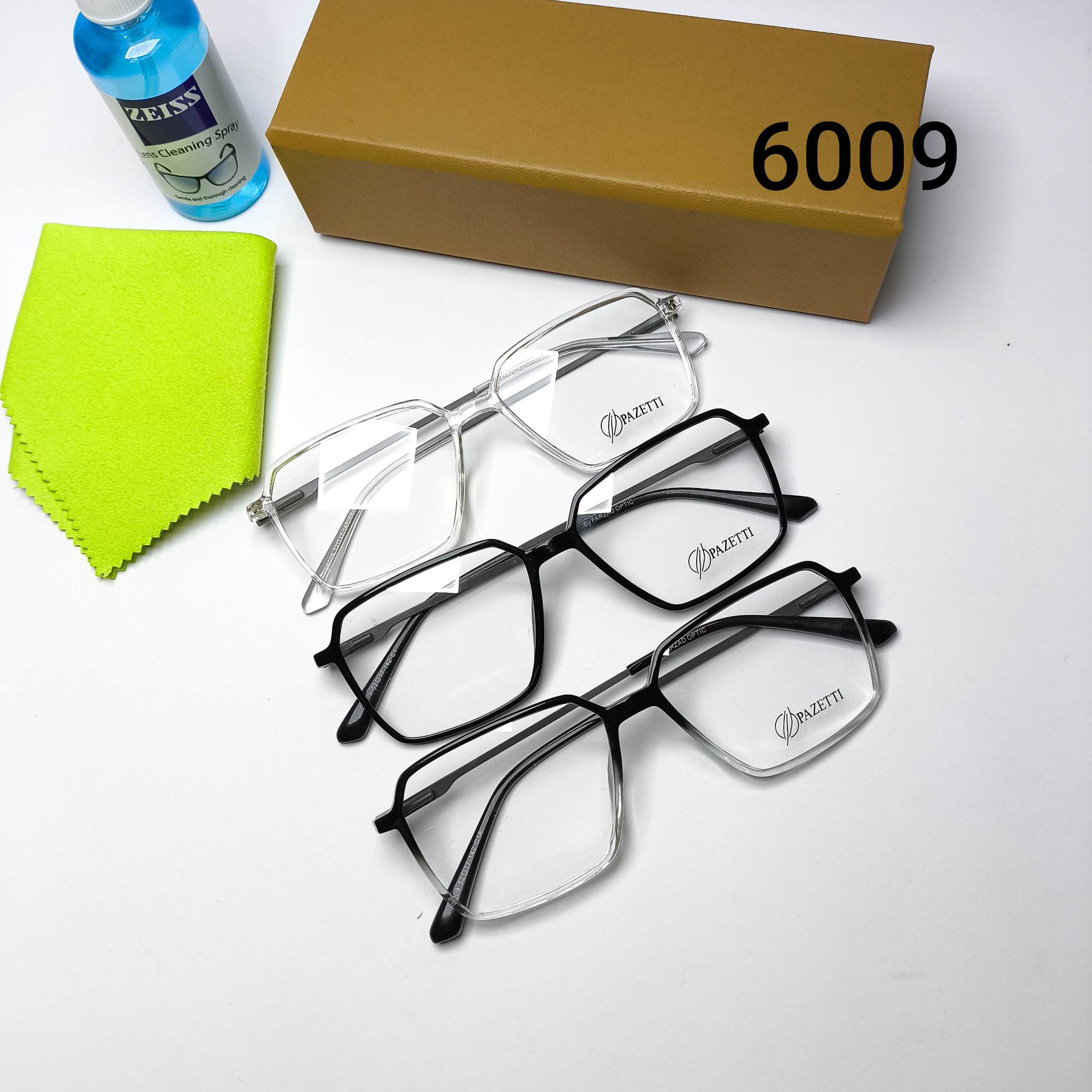عینک طبی زنانه و مردانه کائوچو دسته فلز پایه فنر پازتی Pazetti مدل 6009