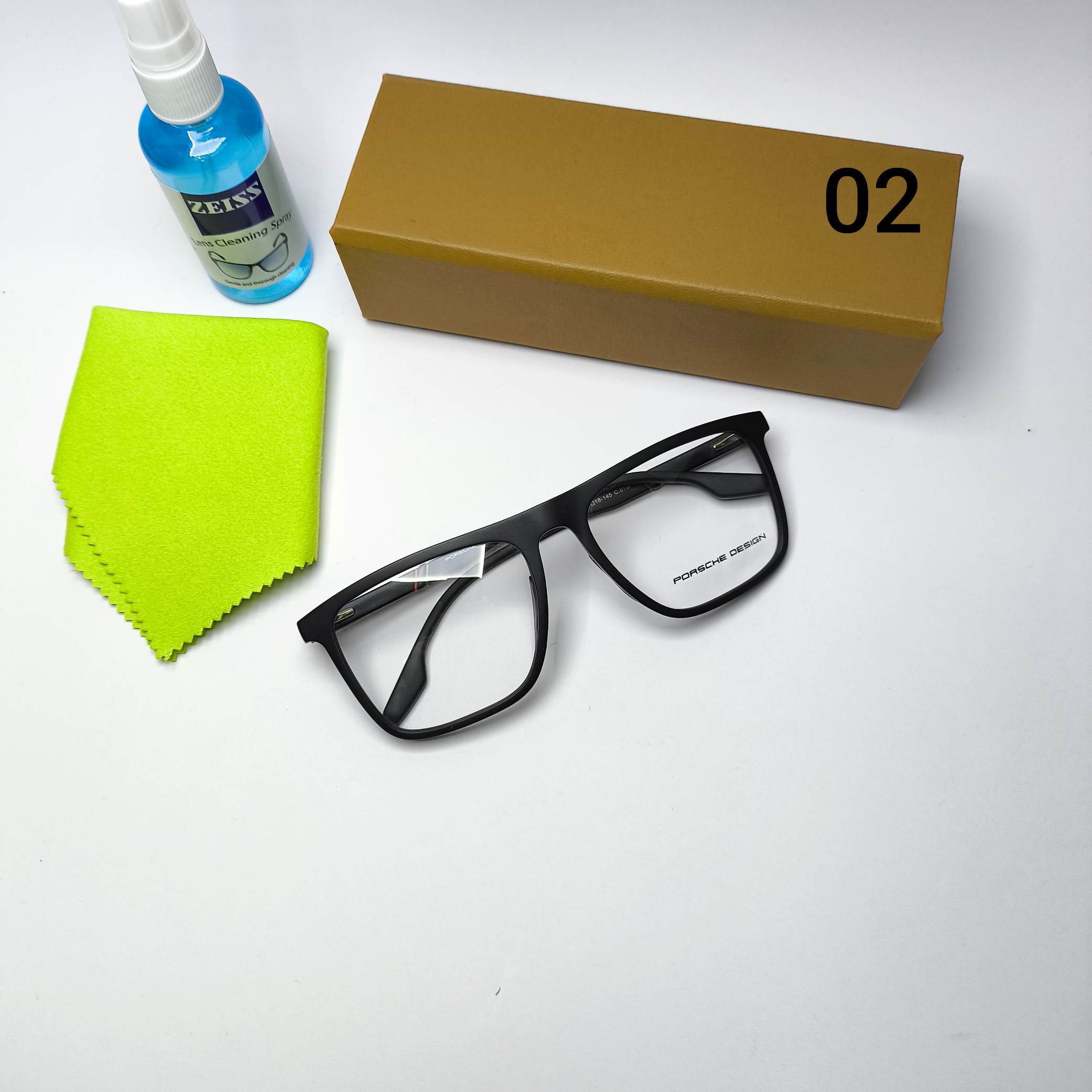 عینک طبی مردانه کائوچو پایه فنر پورش Porsche مدل 02