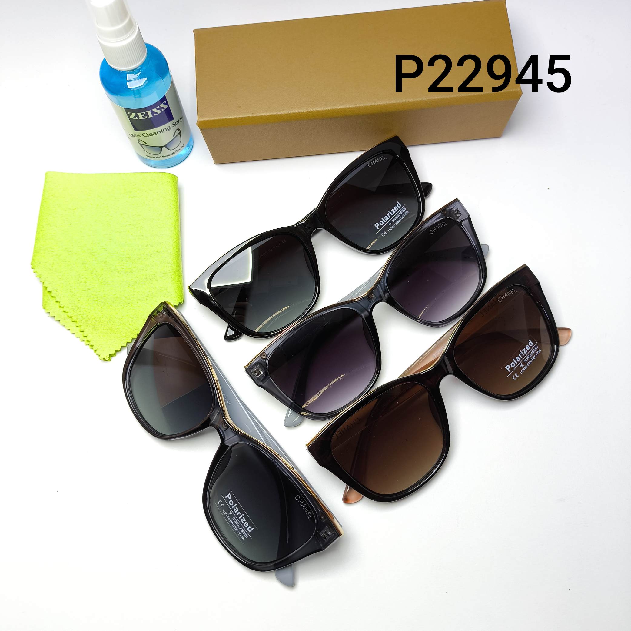 عینک آفتابی زنانه پلاریزه کائوچو شنل Chanel مدل 22945