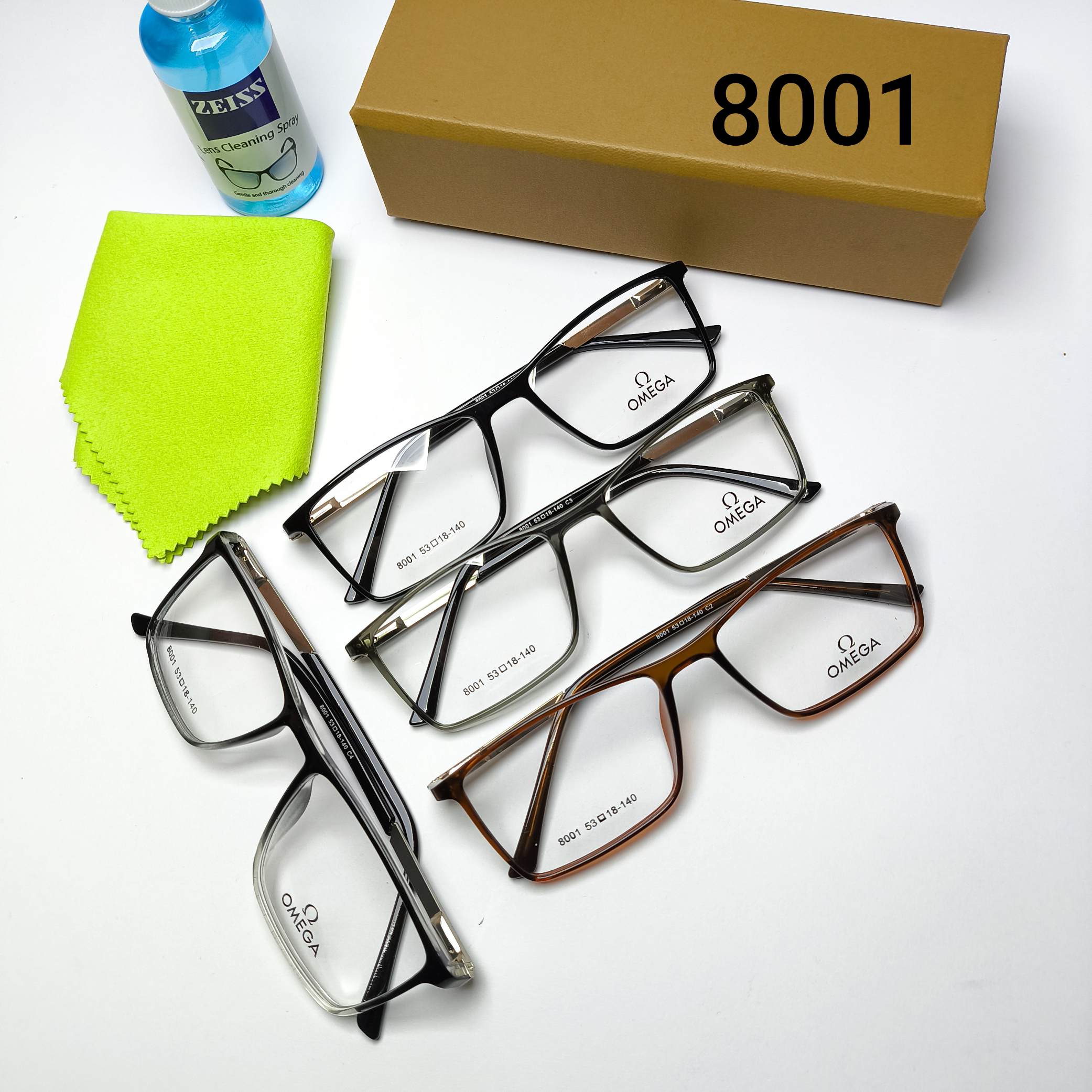 عینک طبی مردانه و زنانه کائوچو ـ فلزی پایه فنر امگا Omega مدل 8001