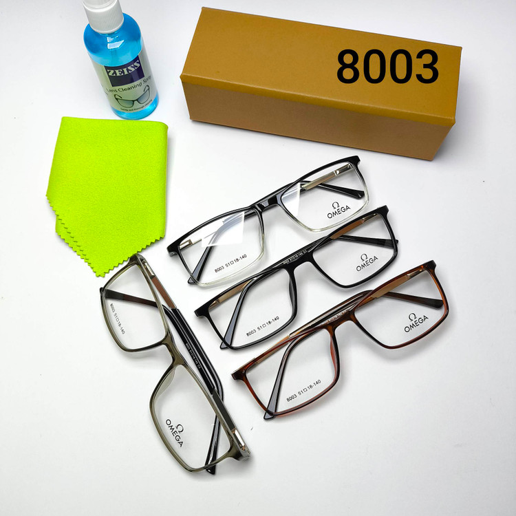 عینک طبی مردانه و زنانه کائوچو ـ فلزی پایه فنر امگا Omega مدل 8003