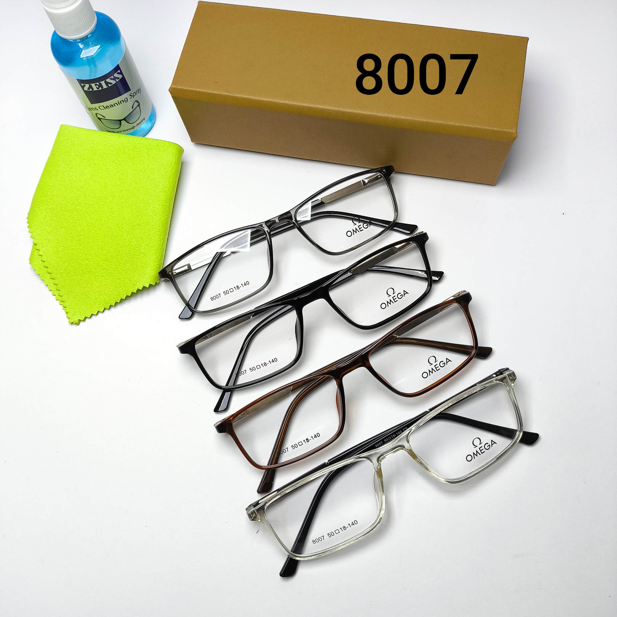 عینک طبی مردانه و زنانه کائوچو ـ فلزی پایه فنر امگا Omega مدل 8007