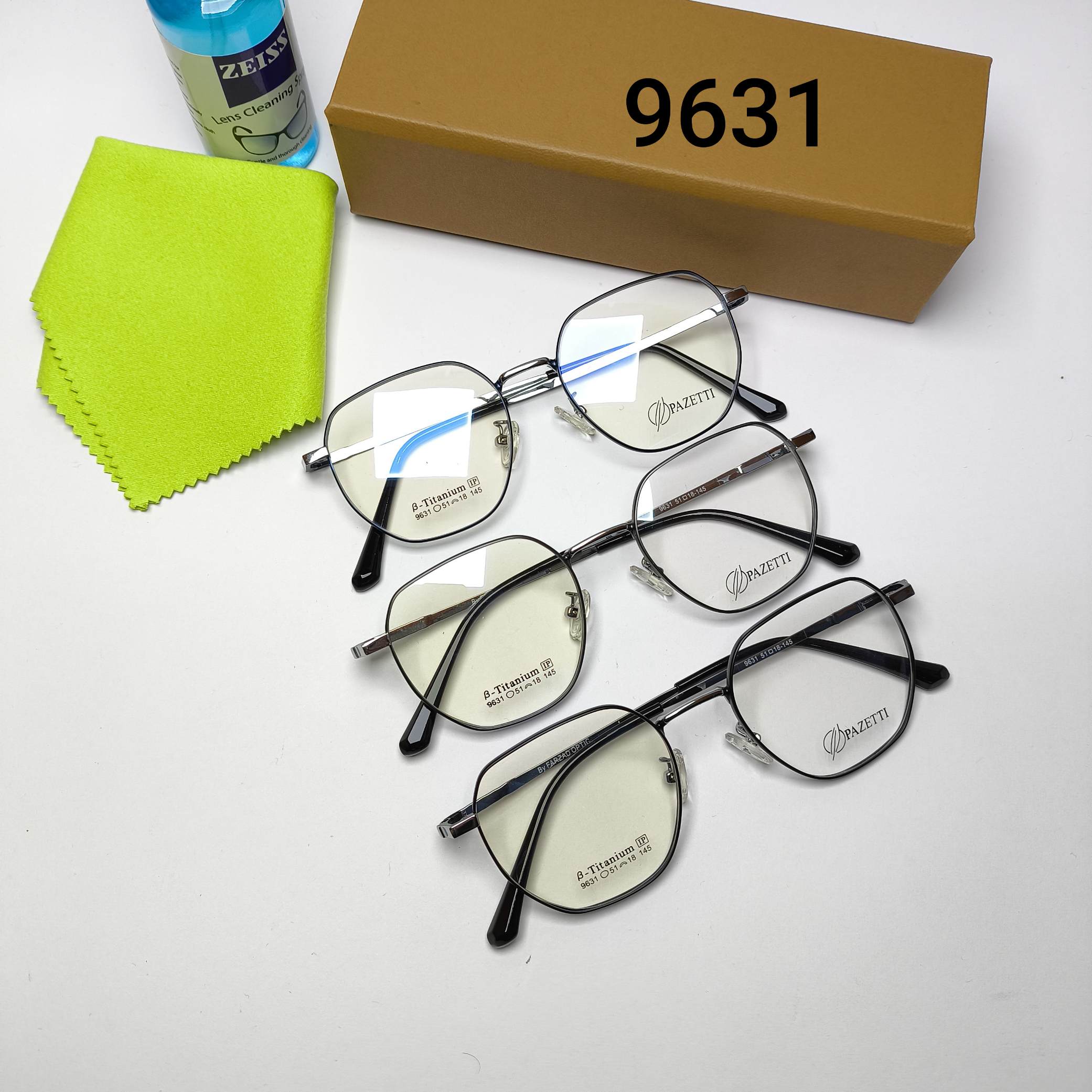 عینک طبی زنانه بلوکات فلزی تیتانیوم پازتی Pazetti مدل 9631