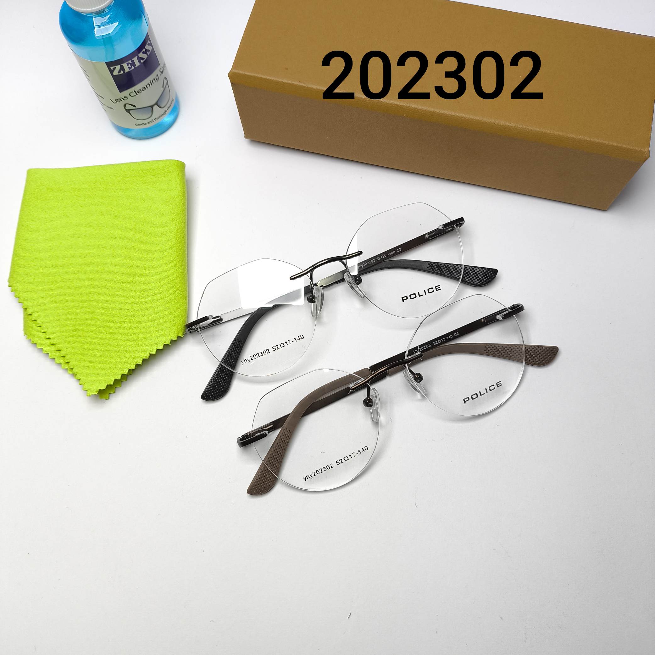 عینک طبی اسپرت فریم لس فلزی برند پلیس Police مدل 202302