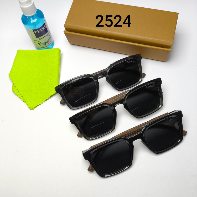 عینک آفتابی مردانه پلاریزه کائوچو کارتیر Cartier مدل 2524