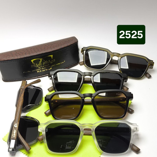 عینک آفتابی cartier کارتیر طرح دسته چوب مدل 2525