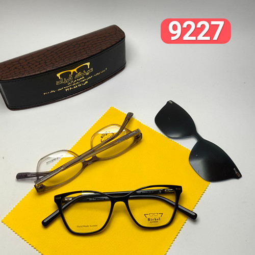 عینک طبی کاور دار ریچل Richel مدل 9227 اورجینال دسته سیم کائوچو اسیتیت به همراه پک هدیه