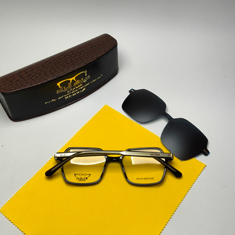 عینک طبی کاور دار ریچل Richel مدل 9245 اورجینال دسته سیم کائوچو اسیتیت به همراه پک هدیه