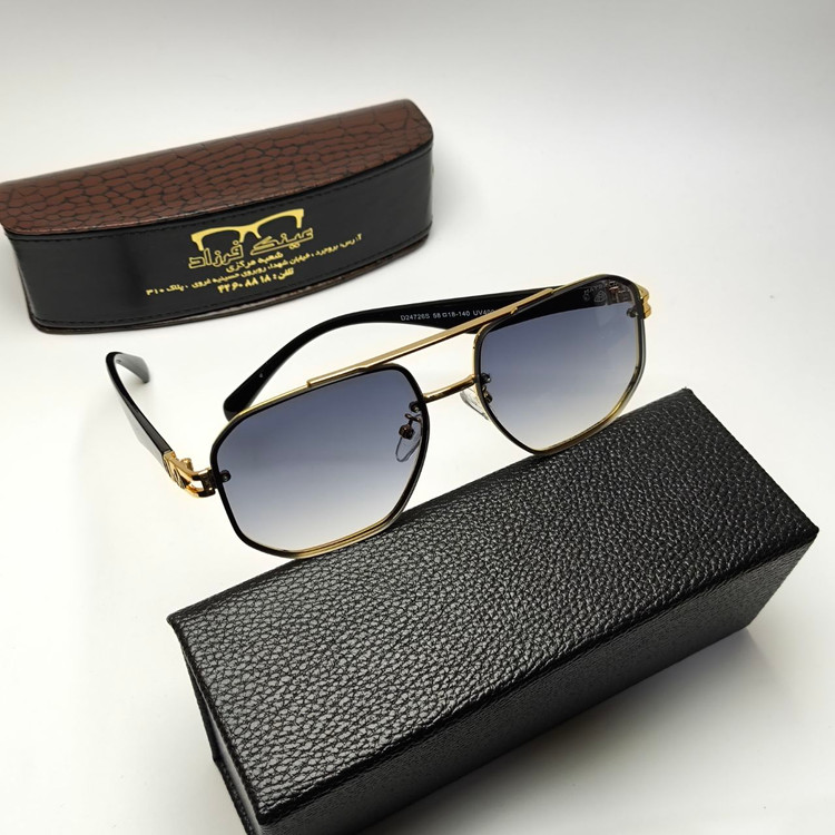 عینک آفتابی مردانه میباخ Maybach مدل 2472601 فلزی + پک هدیه لوازم جانبی