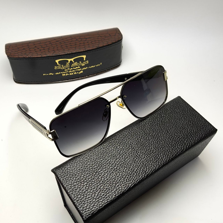 عینک آفتابی مردانه میباخ Maybach مدل 2476001 فلزی + پک هدیه لوازم جانبی