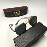 عینک آفتابی مردانه ریبن فراری Ray ban Ferrari مدل 259401 پلاریزه فلزی + پک هدیه لوازم جانبی