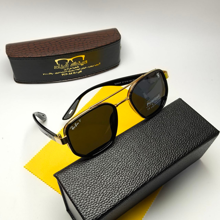 عینک آفتابی مردانه فراری Ferrari مدل 2594 پلاریزه فلزی + پک هدیه لوازم جانبی