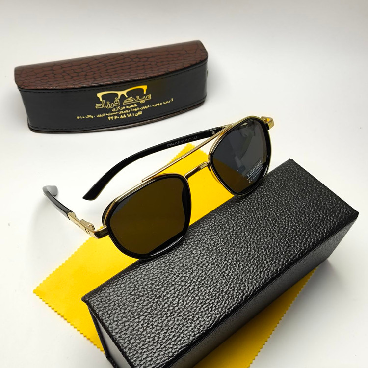 عینک آفتابی مردانه کارتیر Cartier مدل 2521101 پلاریزه فلزی + پک هدیه لوازم جانبی