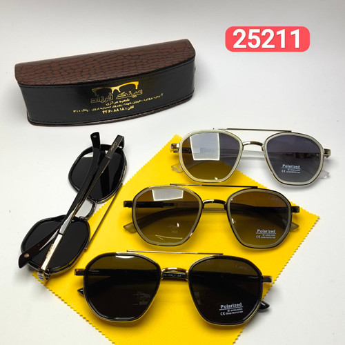 عینک آفتابی مردانه کارتیر Cartier مدل 25۱۱۰۱ پلاریزه فلزی + پک هدیه لوازم جانبی