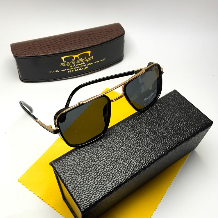 عینک آفتابی مردانه کارتیر Cartier مدل 2470901 پلاریزه فلزی + پک هدیه لوازم جانبی