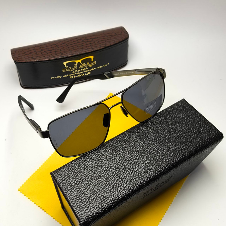 عینک آفتابی مردانه باس Hugo boss مدل 2435501 پلاریزه آلمینیوم + پک هدیه لوازم جانبی