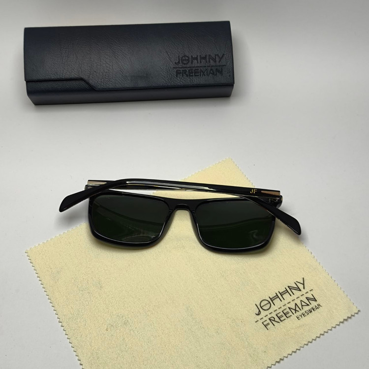 عینک آفتابی جانی فریمن Johhny freeman مدل 8850 مستر دسته سیم کائوچو اسیتیت پلاریزه به همراه پک کامل اورجینال