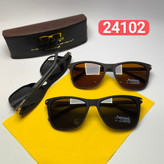 عینک آفتابی مردانه پرسل Persol مدل 24102 پلاریزه کائوچو پایه فلزی + پک هدیه لوازم جانبی