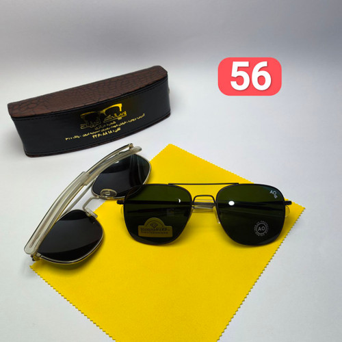 عینک آفتابی AO آمریکن اپتیکال American Optical مدل 56 عدسی شیشه سایز بزرگ