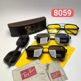 عینک آفتابی ریبن فراری Ray ban Ferrari مدل 805901 پلاریزه فلزی مردانه + پک هدیه لوازم جانبی کیسه و دستمال