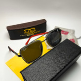 عینک آفتابی ریبن فراری Ray ban Ferrari مدل 805901 پلاریزه فلزی مردانه + پک هدیه لوازم جانبی کیسه و دستمال