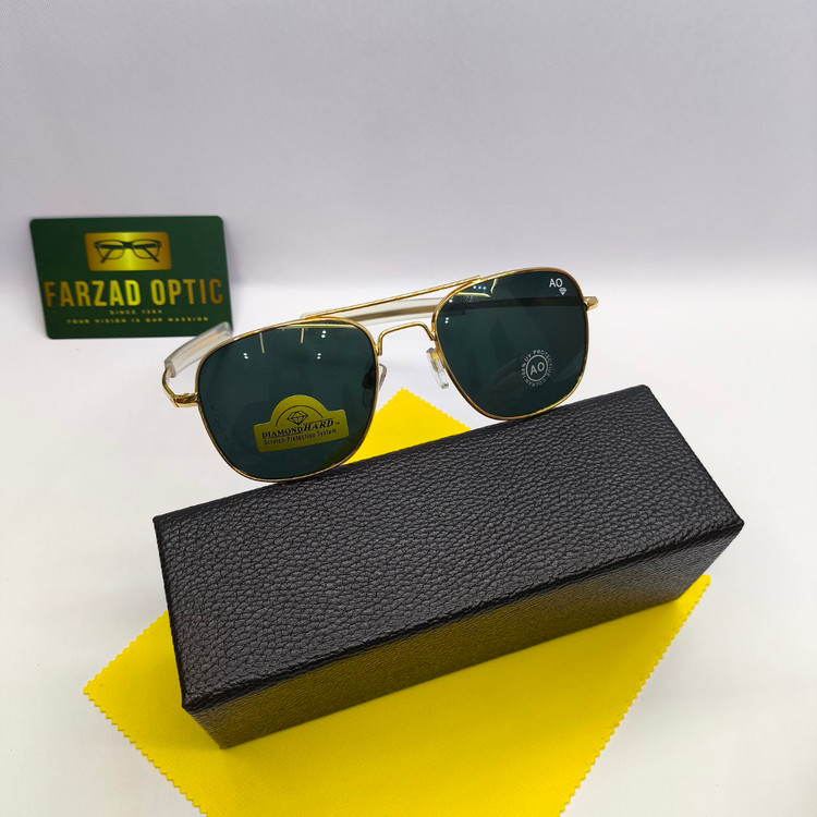 عینک آفتابی AO آمریکن اپتیکال American Optical مدل 52 عدسی شیشه سایز کوچیک