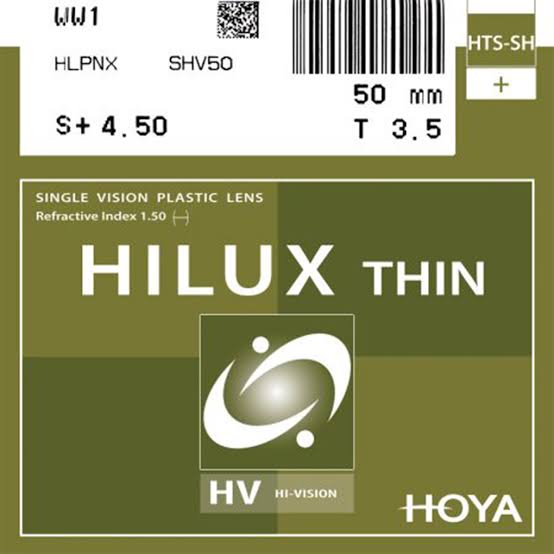 عدسی عینک هویا Hoya HILUX UNCOATED 1.50