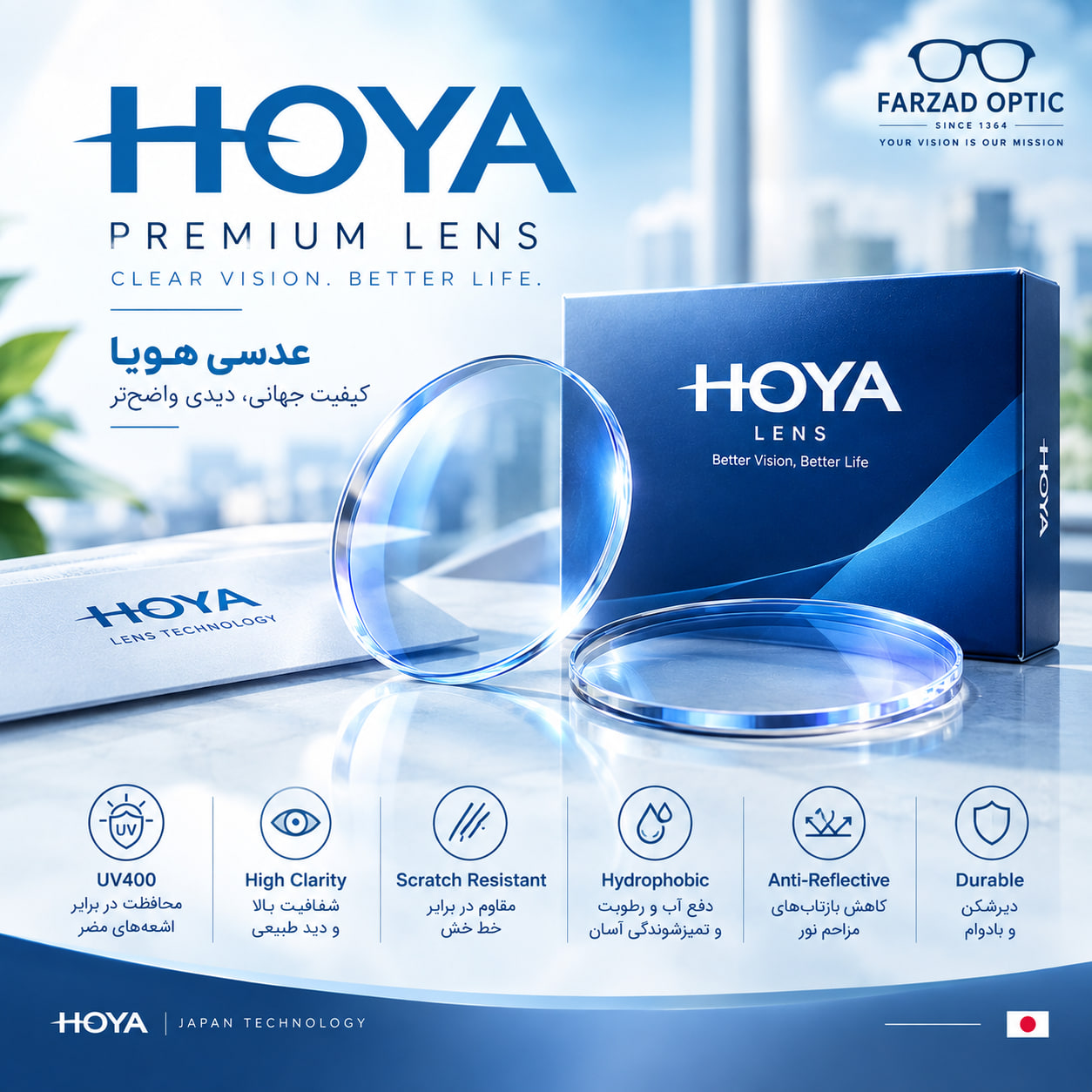 عدسی عینک هویا Hoya HILUX PNX KIDS 1.53