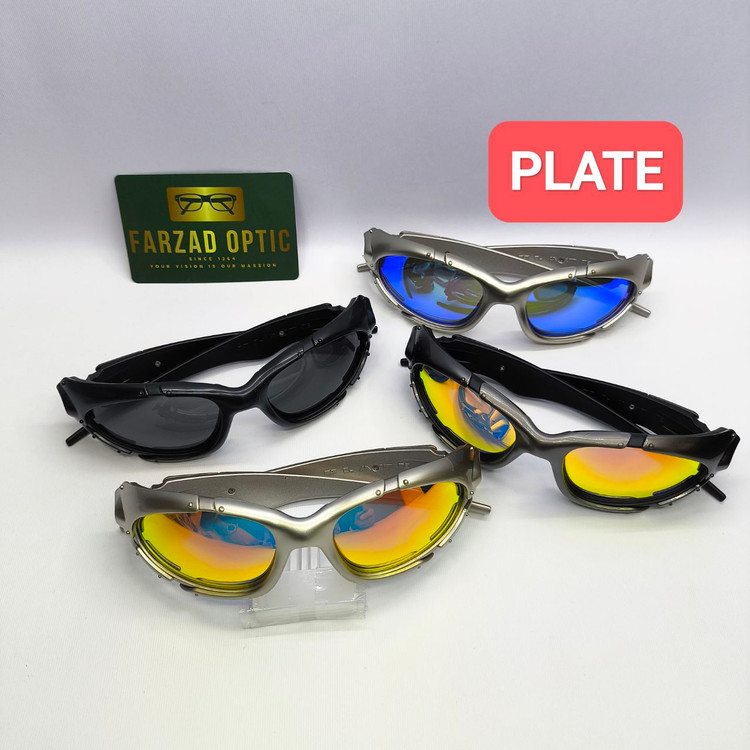 عینک آفتابی اسپرت ورزشی اکلی Oakley مدل Plate بیس دار فلزی کائوچو UV400