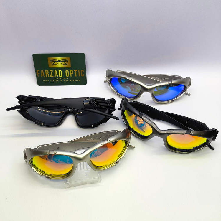 عینک آفتابی اسپرت ورزشی اکلی Oakley مدل Plate بیس دار فلزی کائوچو UV400