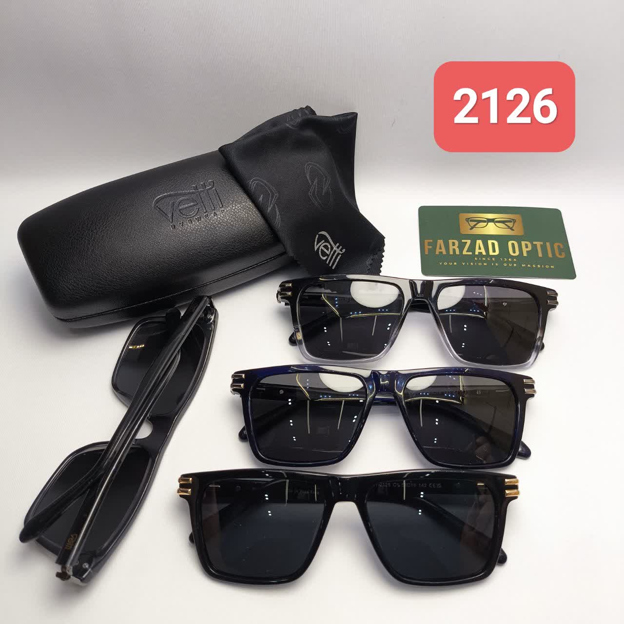 عینک آفتابی وتی Vetti مدل 2126 اورجینال | پلاریزه UV400 فریم کائوچو استات همراه با پک اصلی و ضمانت اصالت
