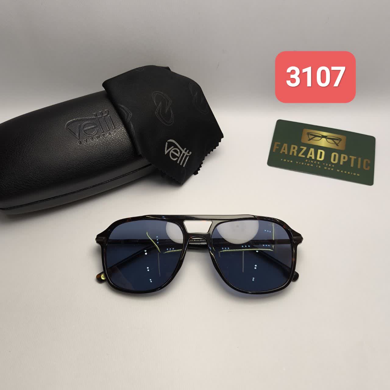 عینک آفتابی وتی Vetti مدل 3107 اورجینال | پلاریزه UV400 فریم کائوچو استات همراه با پک اصلی و ضمانت اصالت
