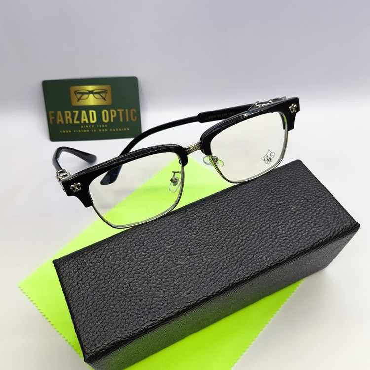 عینک طبی بلوکات کروم هارتز Chrome hearts مدل 9217 کلاب مستر فلز و کائوچو