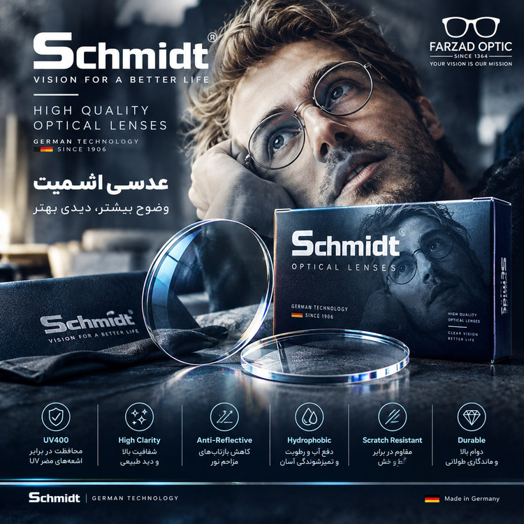 عدسی عینک اشمیت Schmidt | بلوکنترل | 1.57